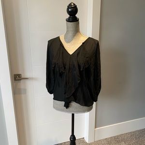 Black Silk Blouse by Central Park West Aritzia